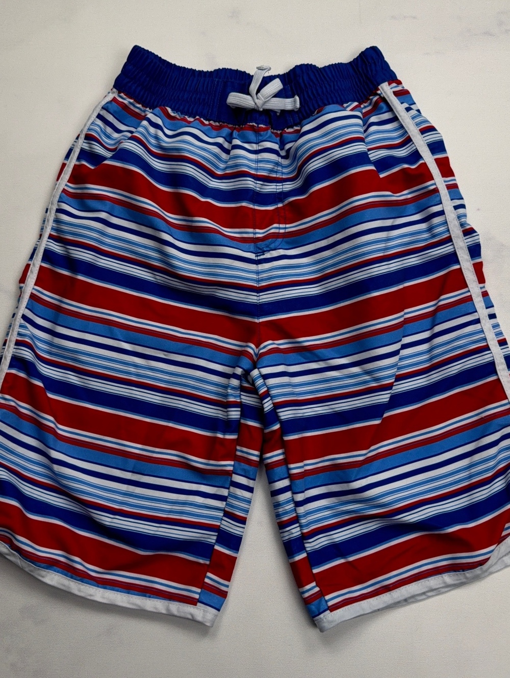 kidpik Striped Swim Trunks Elastic Waist - Boys XL 14